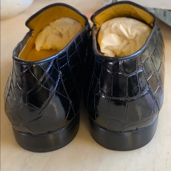 ESCADA black “cocodrillo” embossd leather loafers - Picture 7 of 13